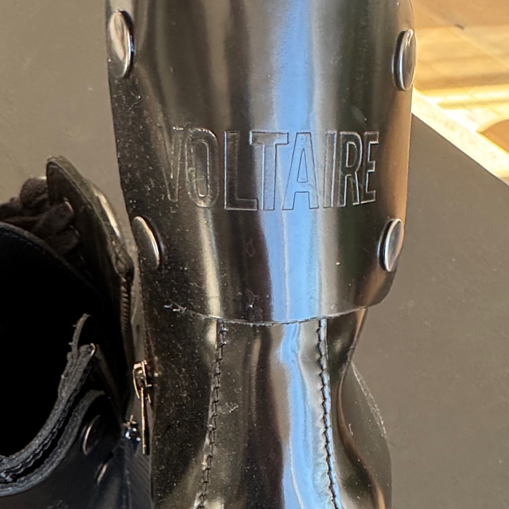 Zadig & Voltaire Glossy Black Lace-Up Boots - Picture 4 of 8